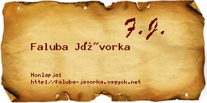 Faluba Jávorka névjegykártya